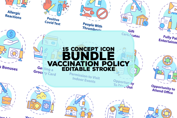 Vaccination Policy Concept Icons Bundle