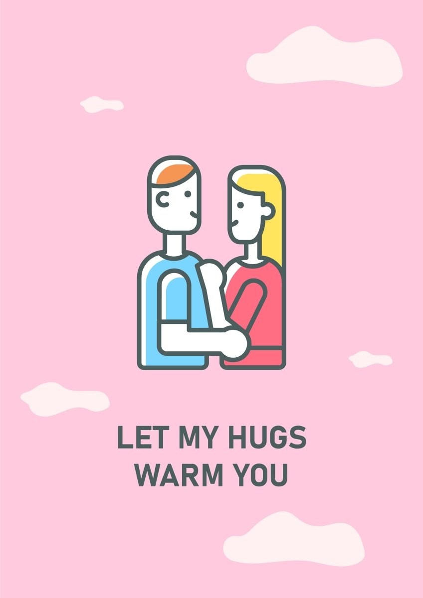 Valentines day greeting card with color icon element set