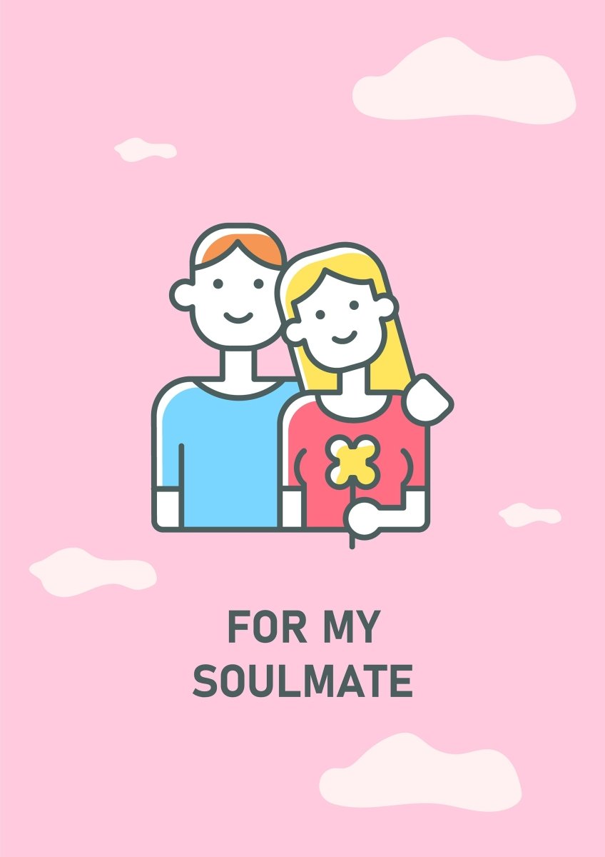Valentines day greeting card with color icon element set