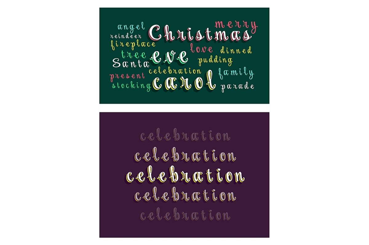 Vector decorative typography bundle