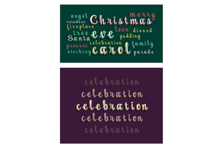 Vector decorative typography bundle