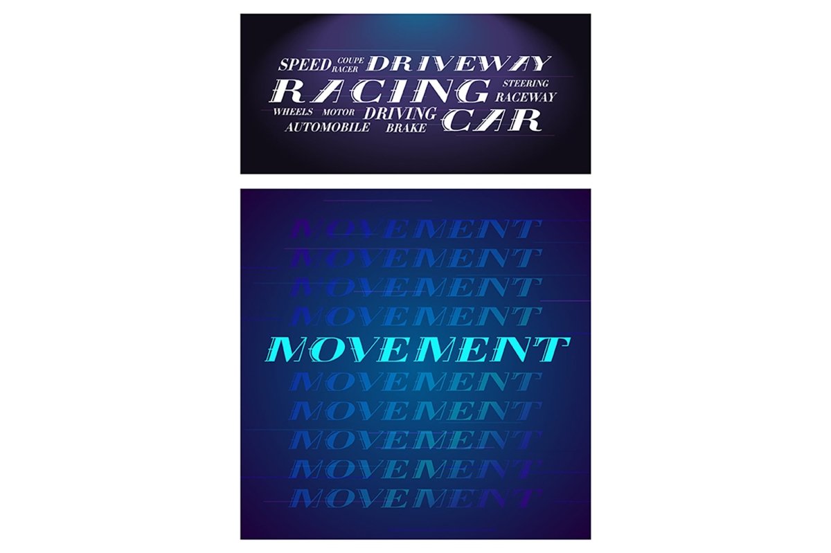 Vector decorative typography set