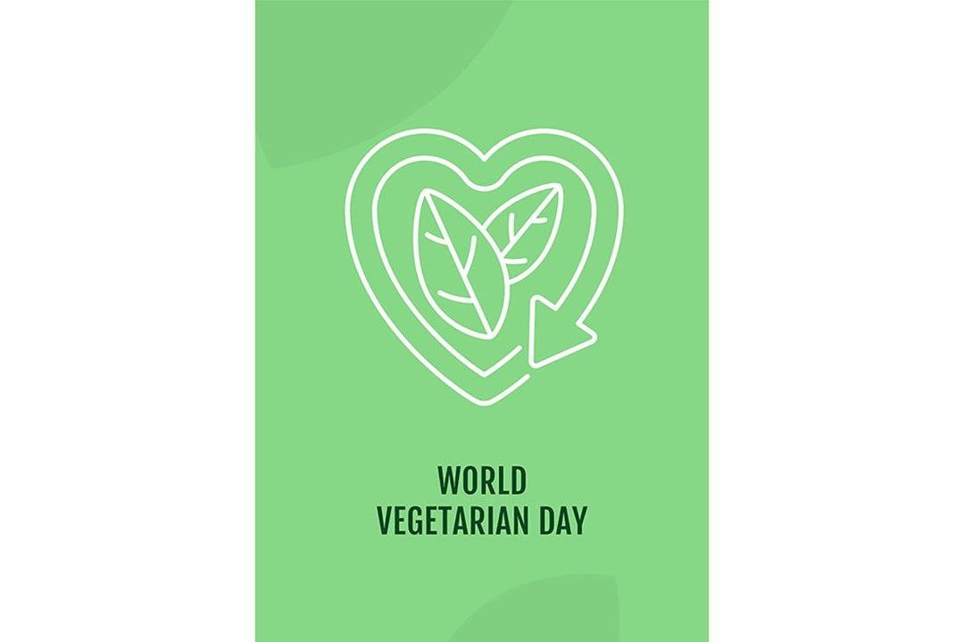 Veganism movement postcards with linear glyph icon set