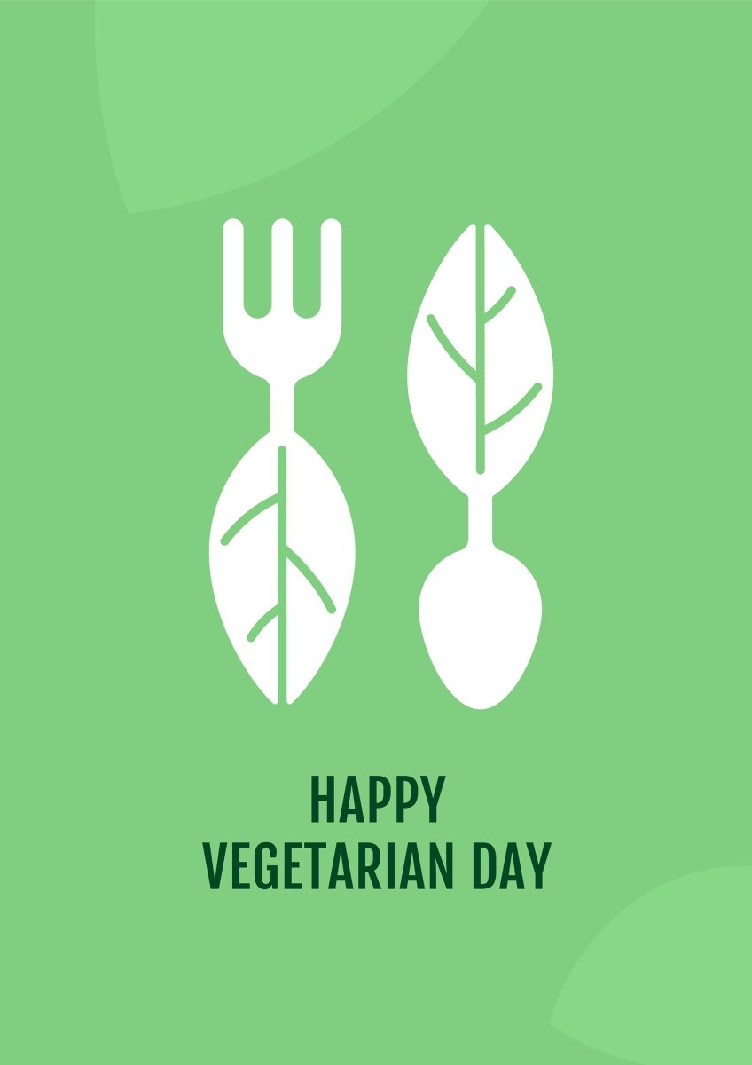 Vegetarian movement greeting cards with glyph icon element set