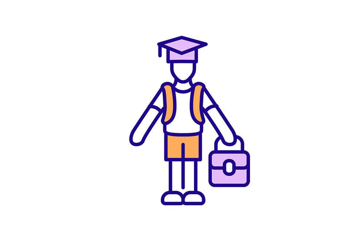 Virtual international internship RGB color icons set