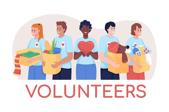 Volunteers 2D vector isolated illustration set