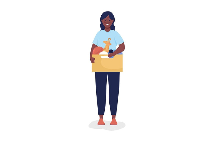 Volunteers color vector character set