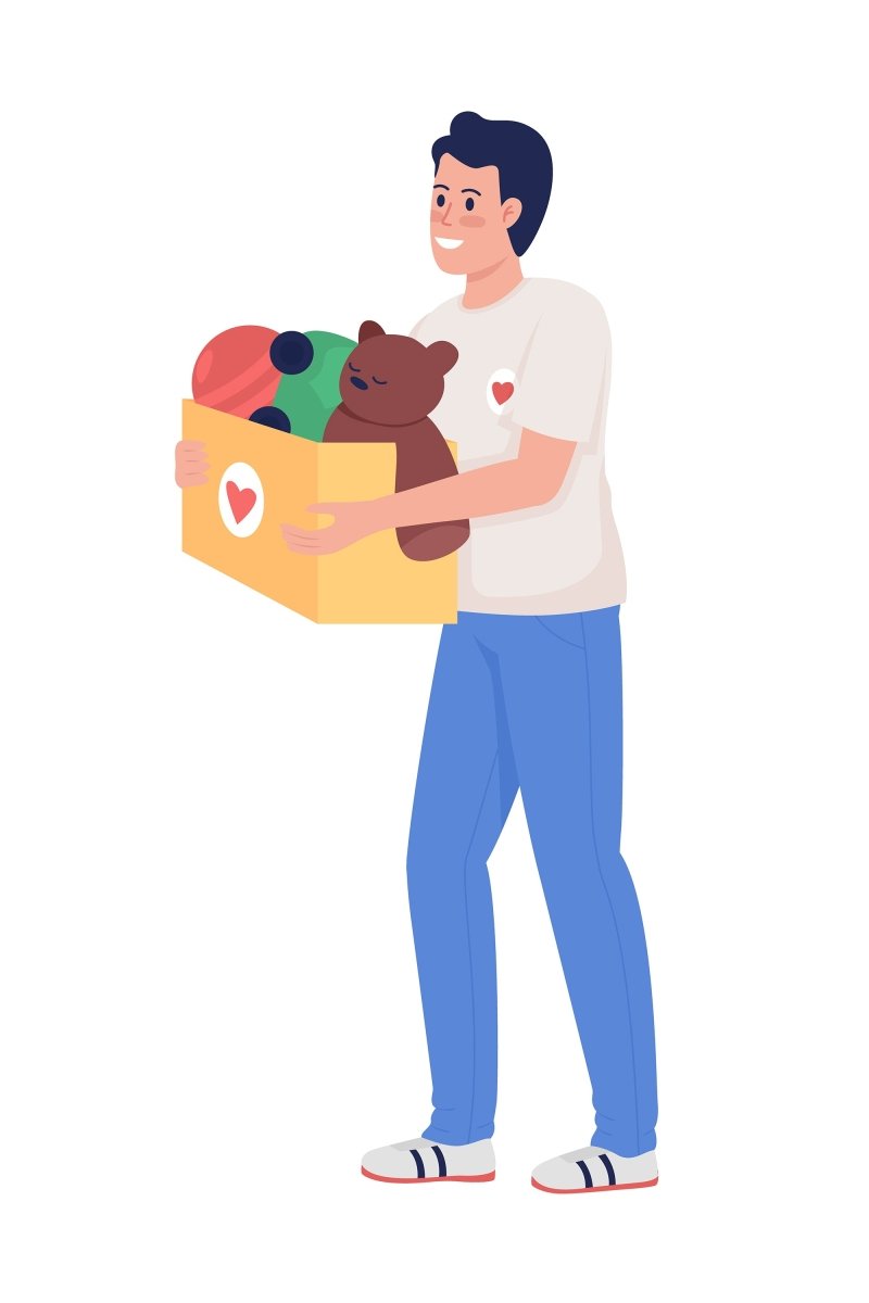 Volunteers with visitors color vector character set