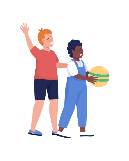 Volunteers with visitors color vector character set