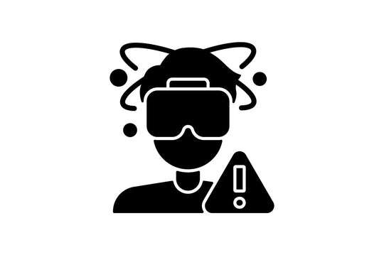 Vr headset black glyph manual label icons set on white space