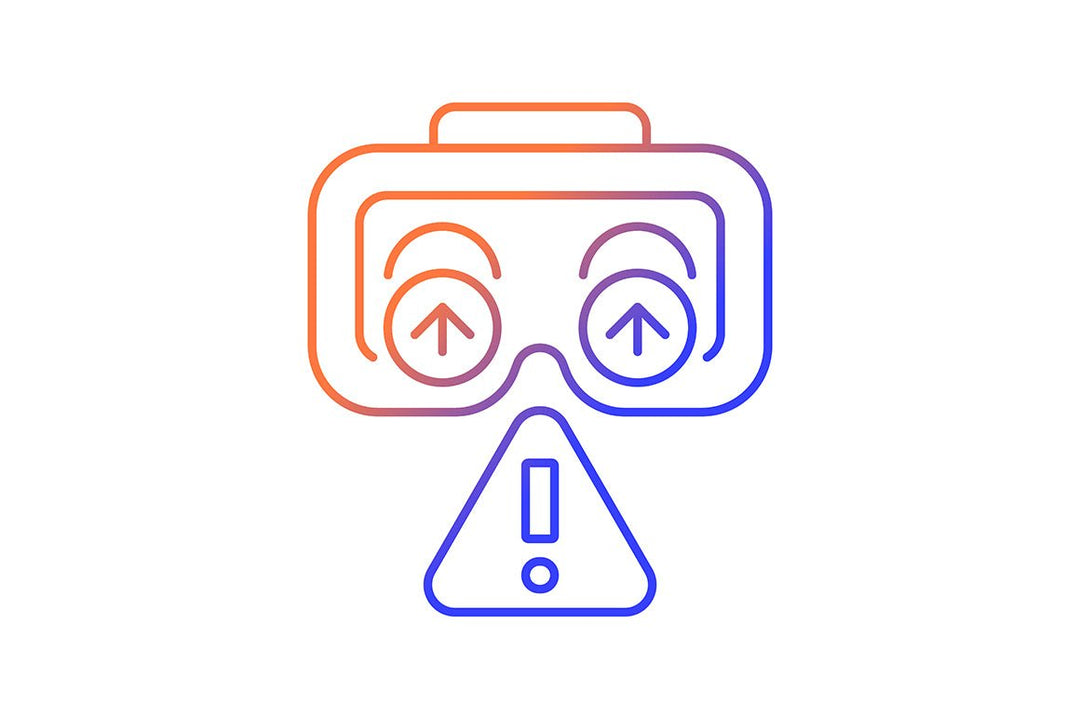 Vr headset gradient manual label icons set for dark and light mode