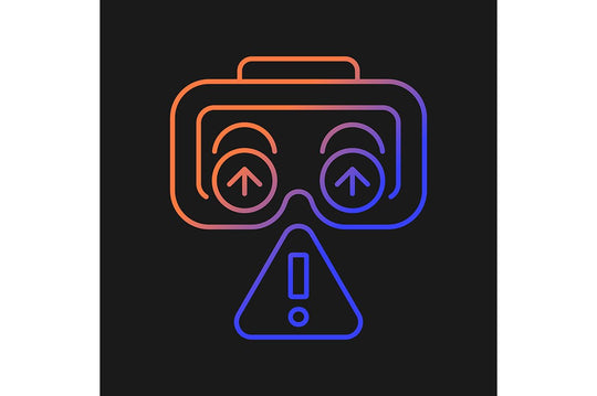 Vr headset gradient manual label icons set for dark and light mode