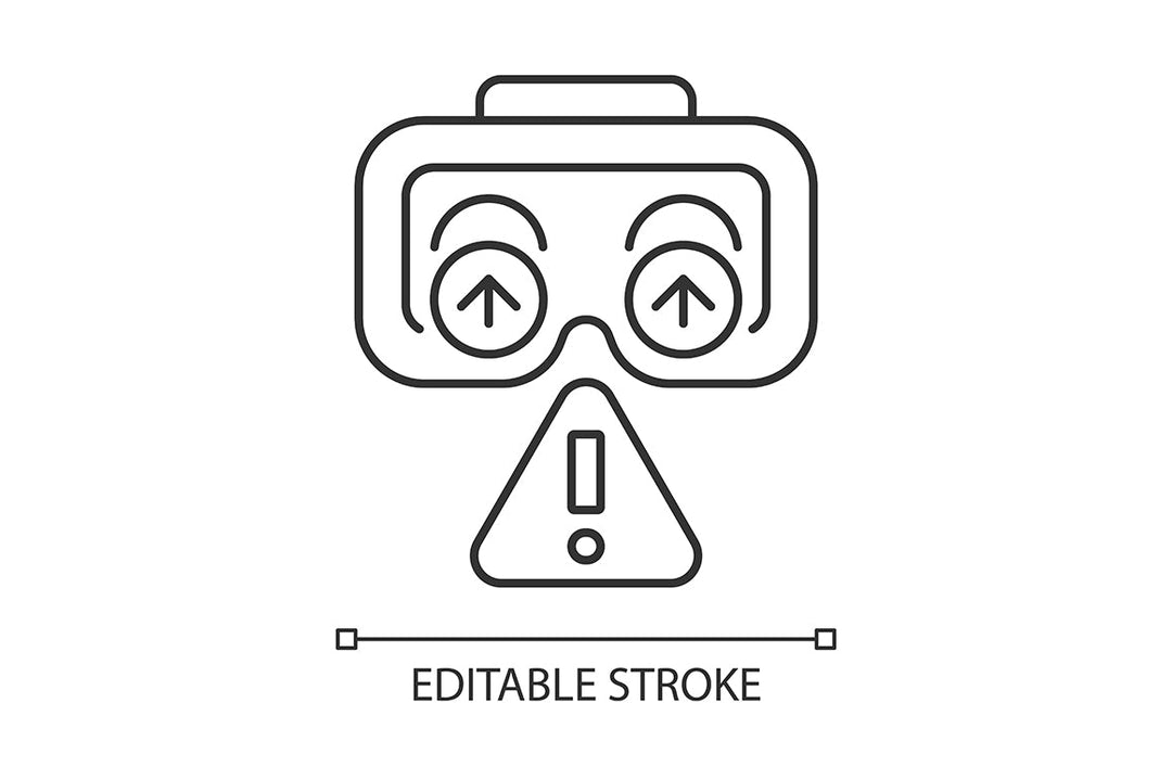 VR headset linear manual label icons set for dark and light mode