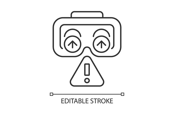 VR headset linear manual label icons set for dark and light mode