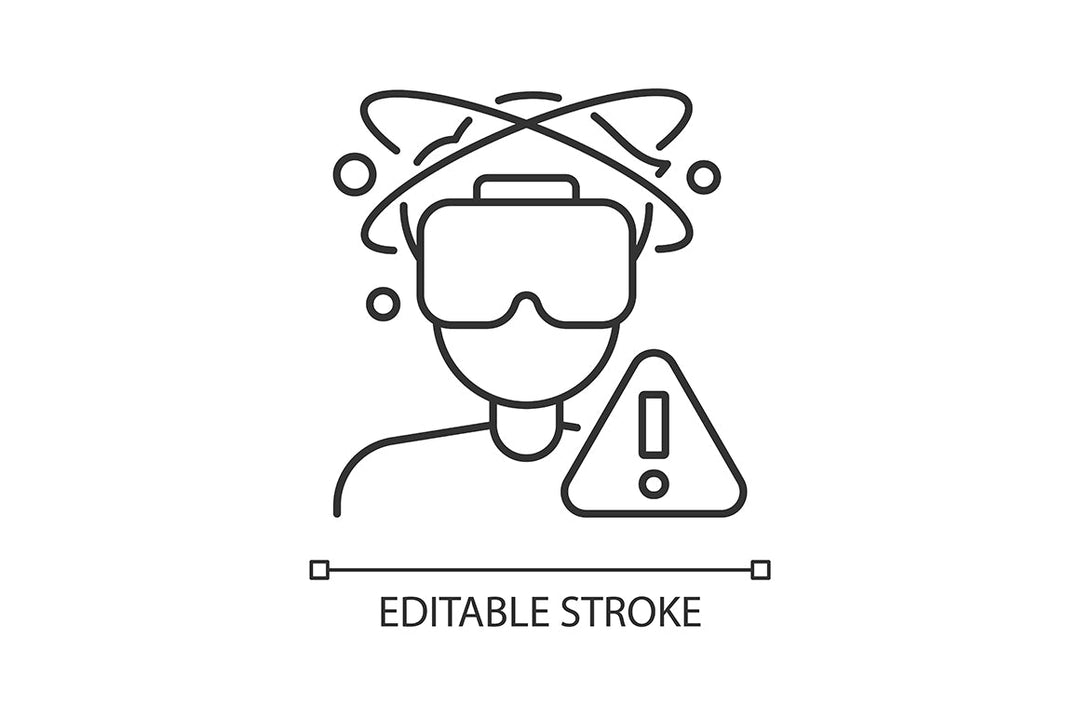 VR headset linear manual label icons set for dark and light mode