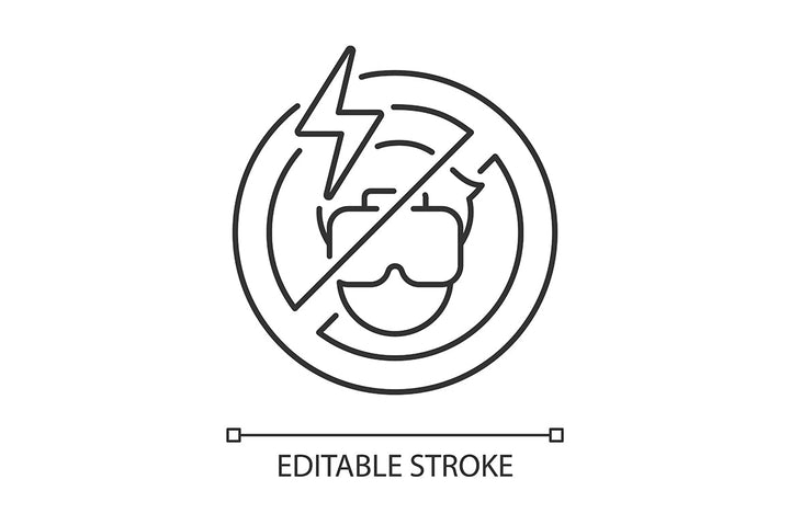 VR headset linear manual label icons set for dark and light mode