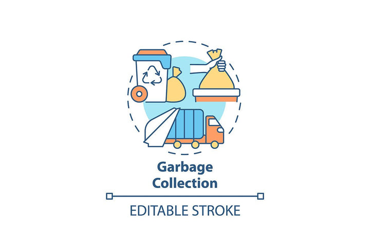 Waste collection services concept icons bundle