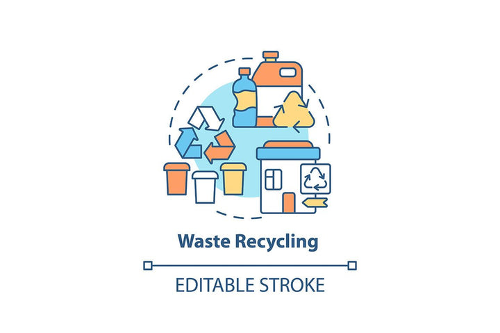 Waste collection services concept icons bundle