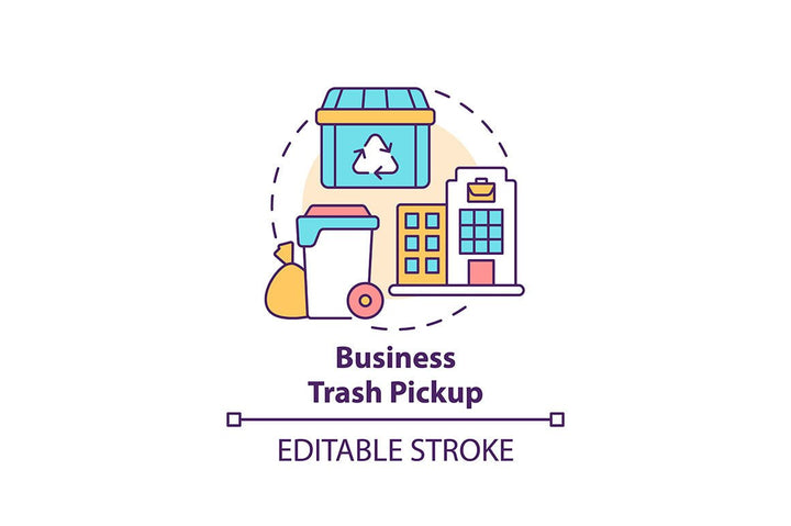 Waste collection services concept icons bundle