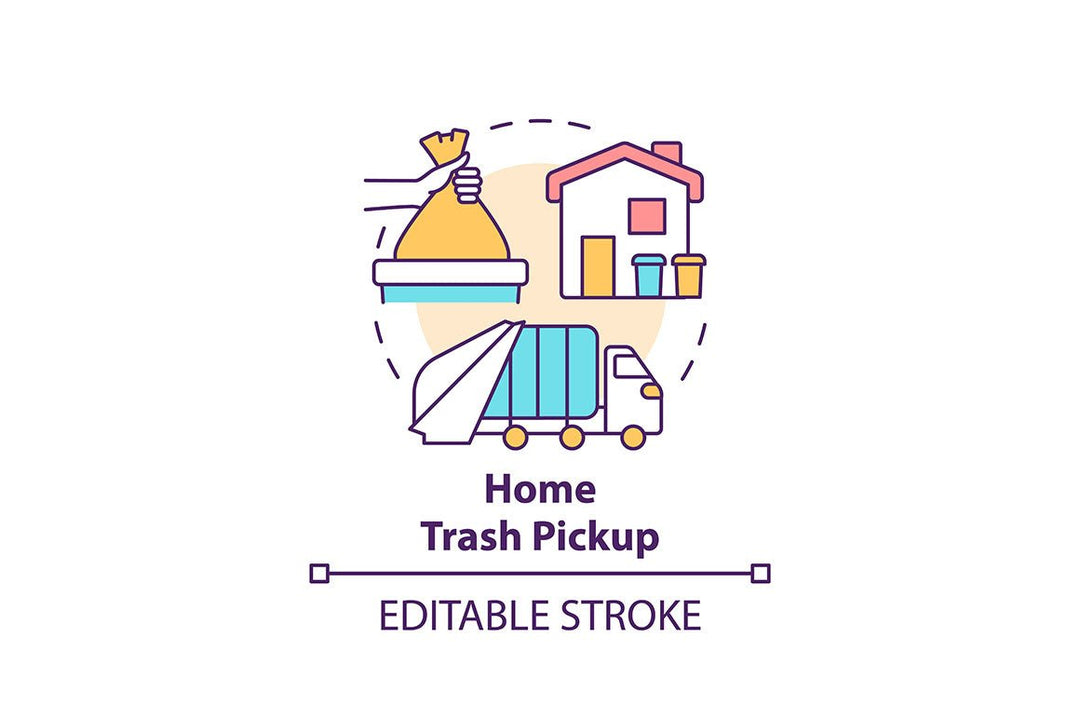 Waste collection services concept icons bundle