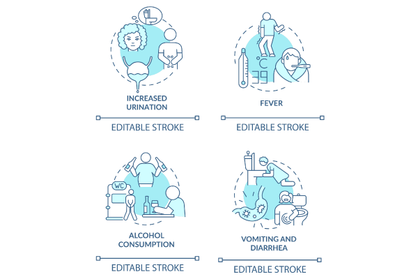Water and hydration concept icons bundle