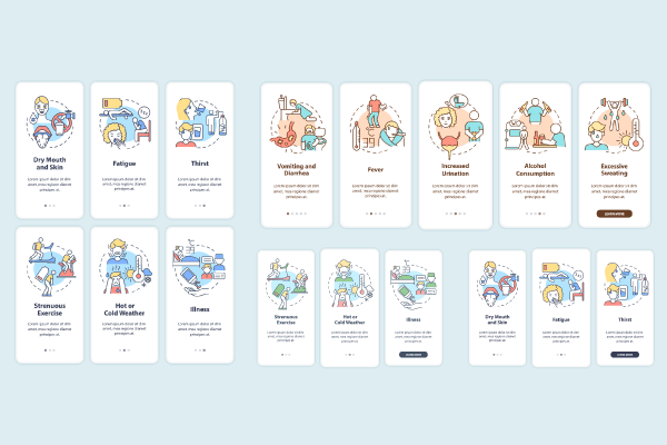 Water Consumption App Page Screen Bundle