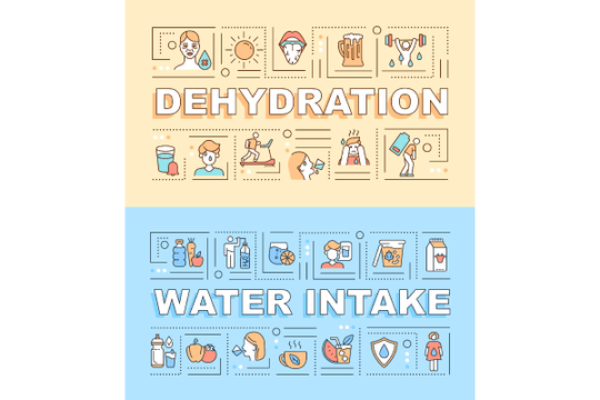 Water Intake Word Concepts Banner Bundle