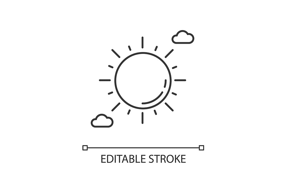 Weather pixel perfect linear icons set