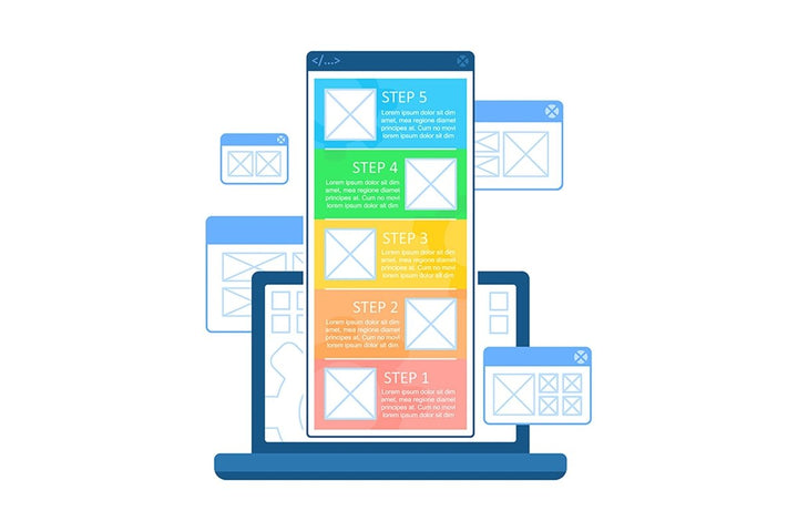 Web development infographic template bundle