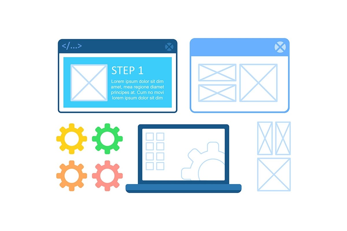 Website development infographic set