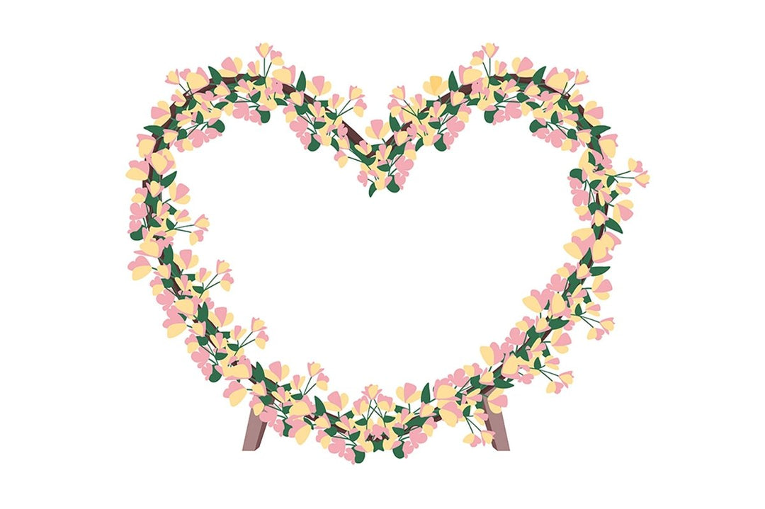 Wedding decorative objects illustration bundle