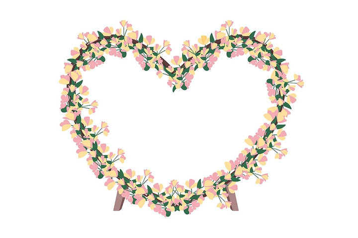 Wedding decorative objects illustration bundle