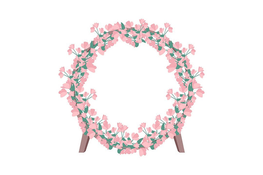 Wedding decorative objects illustration bundle