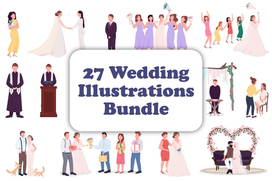 Wedding interacting figures bundle