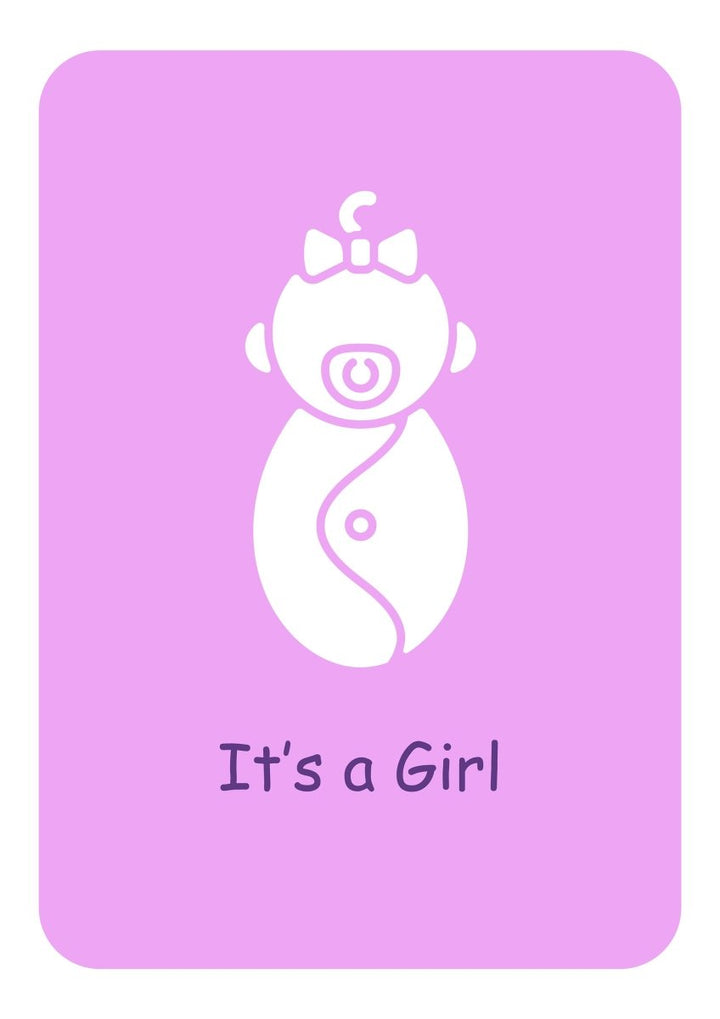 Welcome newborn in family greeting cards with glyph icon element set