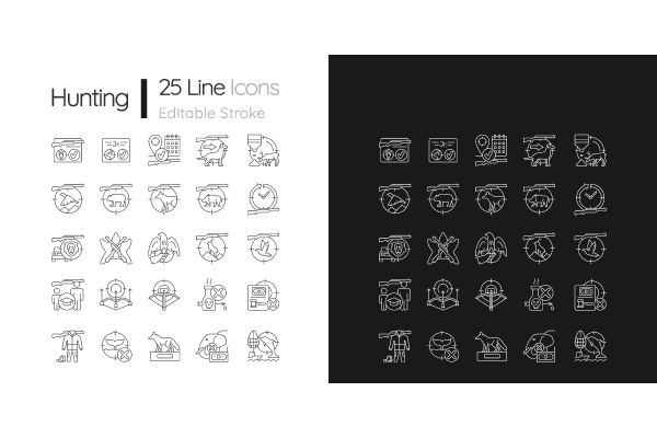 Wild Animals Hunting Icons Bundle