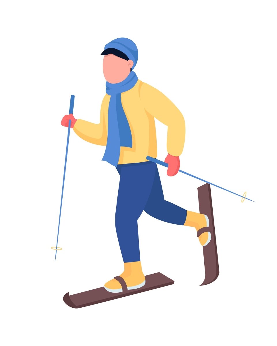 Winter activity color vector characters bundle