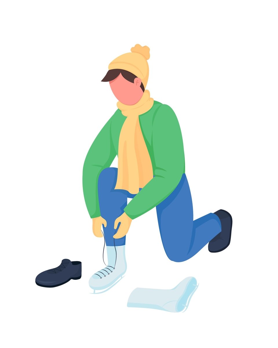 Winter activity color vector characters bundle