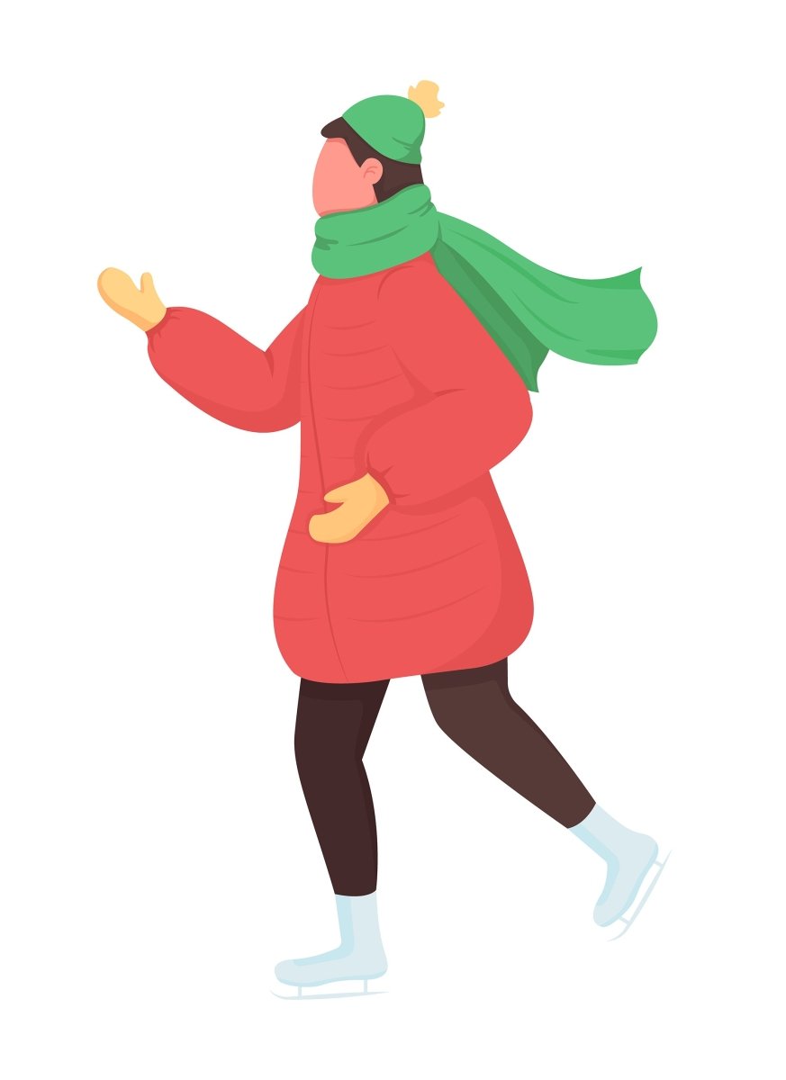 Winter activity color vector characters bundle