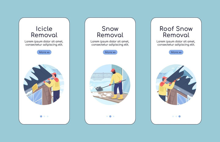 Winter activity flat color vector bundle