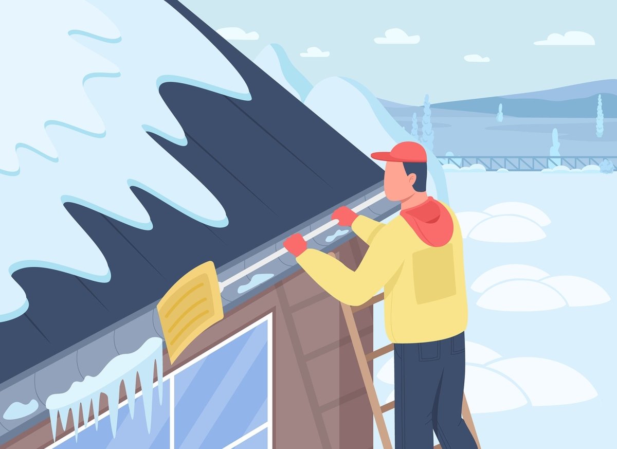 Winter activity flat color vector bundle