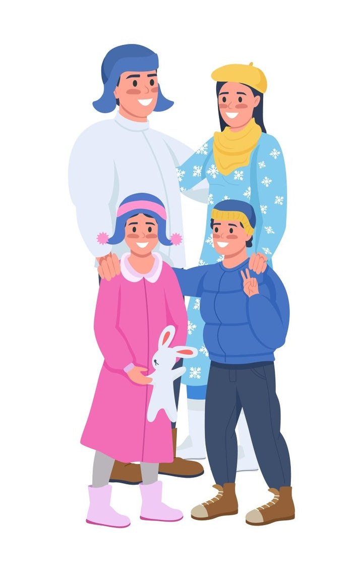 Winter activity flat color vector bundle