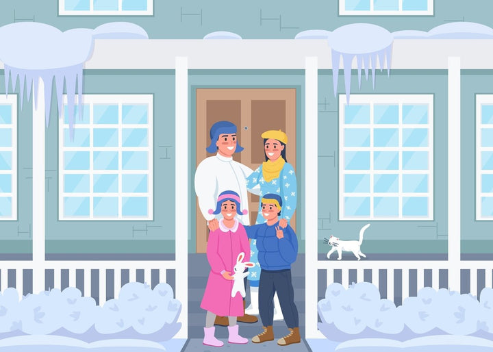 Winter activity flat color vector bundle
