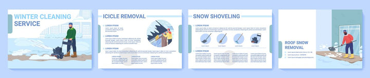 Winter activity flat color vector bundle