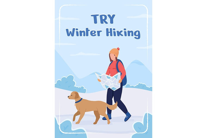 Winter activity poster flat vector template set.