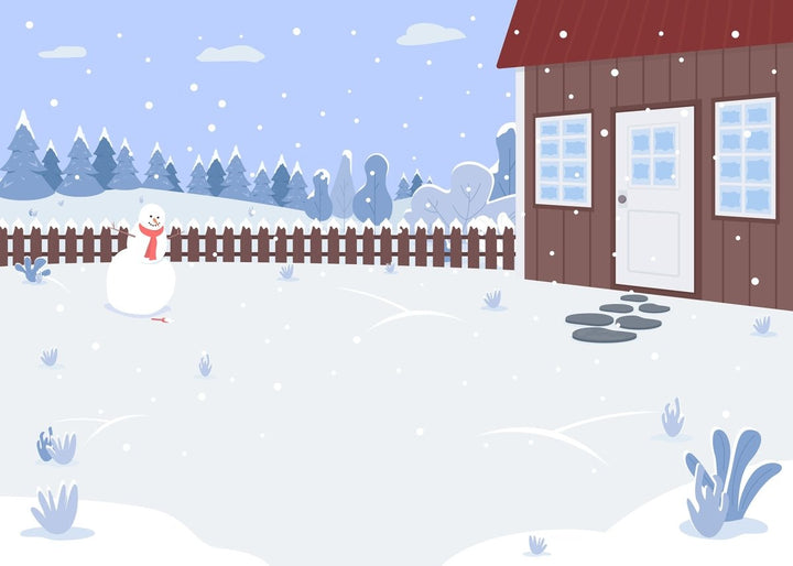 Winter fun flat color vector illustration bundle