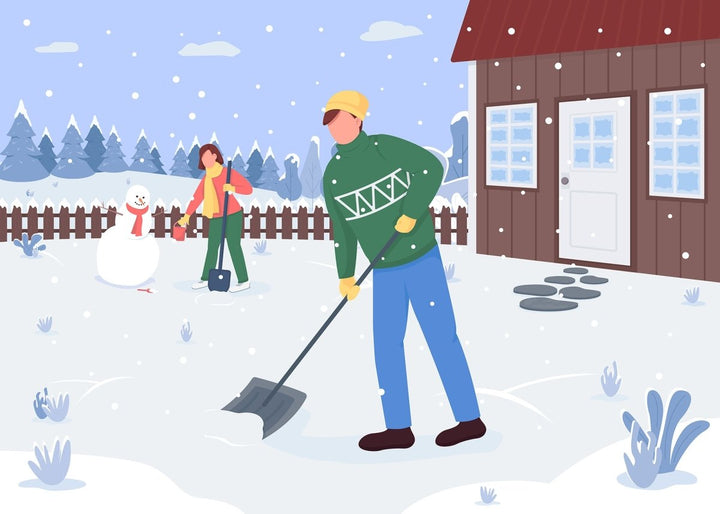 Winter fun flat color vector illustration bundle