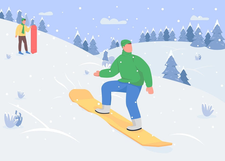 Winter fun flat color vector illustration bundle