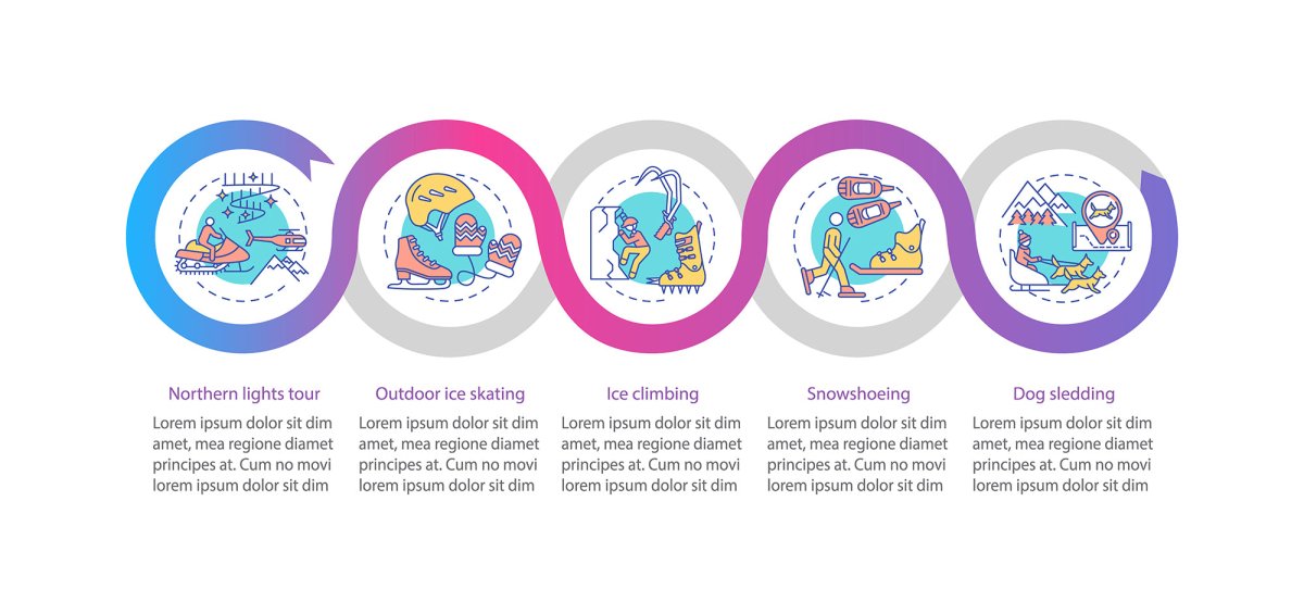 Winter holiday ideas vector infographic template bundle