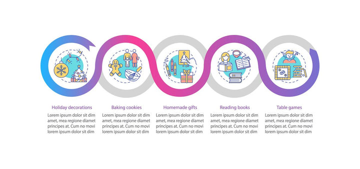 Winter holiday ideas vector infographic template bundle